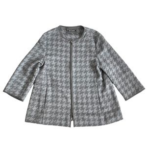 Trixi Schober Gray Houndstooth Wool / Cashmere zipper blazer jacket
